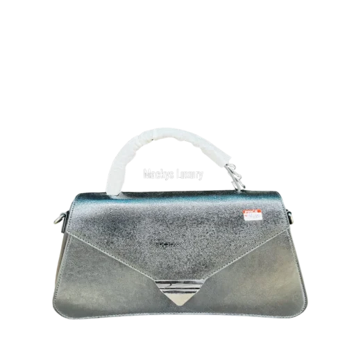 IMG_2423 Premium Metallic Silver Luxury Handbag