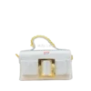 IMG_2464 Structured Crossbody Bag with Gold Buckle & Chain Handle