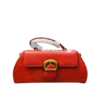 Structured Croc-Embossed Satchel with Buckle Detail