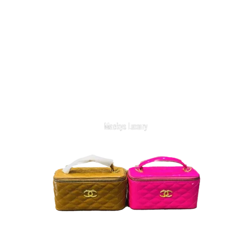 IMG_2620 Luxury Quilted Vanity Box Handbag with Top Handle