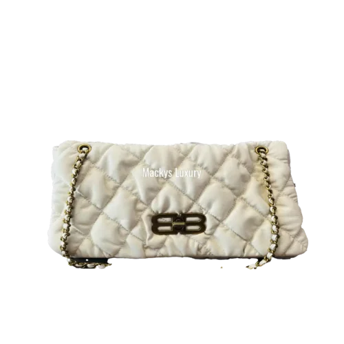 IMG_2738 Luxury Quilted Chain Shoulder Bag – White