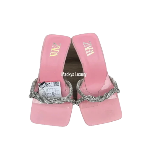 IMG_3042 Blush Pink Transparent Slide Sandals with Crystal Wave Strap