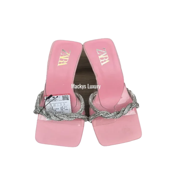 IMG_3042 Blush Pink Transparent Slide Sandals with Crystal Wave Strap