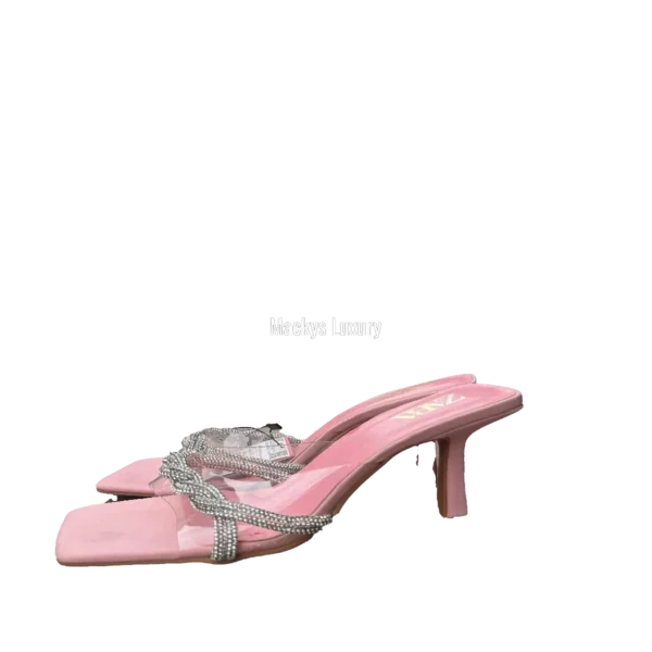 IMG_3043 Blush Pink Transparent Slide Sandals with Crystal Wave Strap