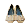 IMG_3130 Camel Suede Square-Toe Flats with Statement Buckle