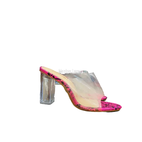 IMG_3154 Clear PVC Snake-Print Mule Sandals