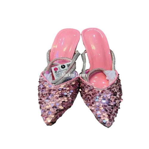IMG_3334 Sequin Pointed-Toe Heels with Crystal Ankle Strap